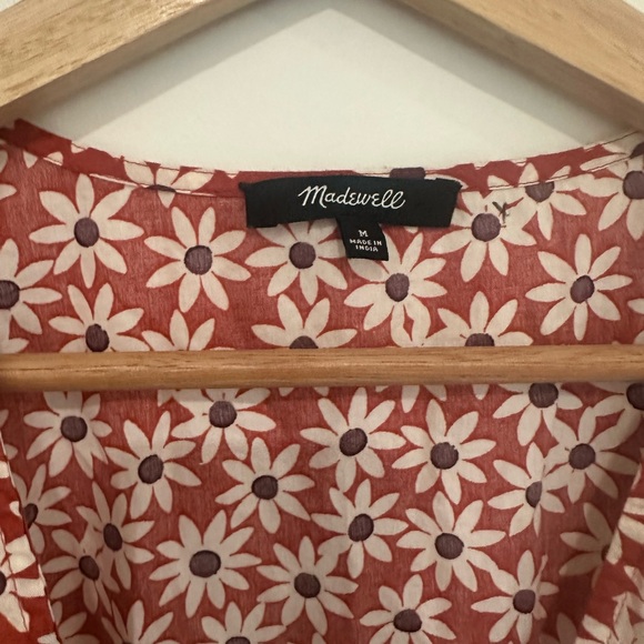 Madewell Red Floral Mini Dress wrap size M - Picture 4 of 7